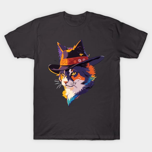 cowboy cat T-Shirt by ReaBelle